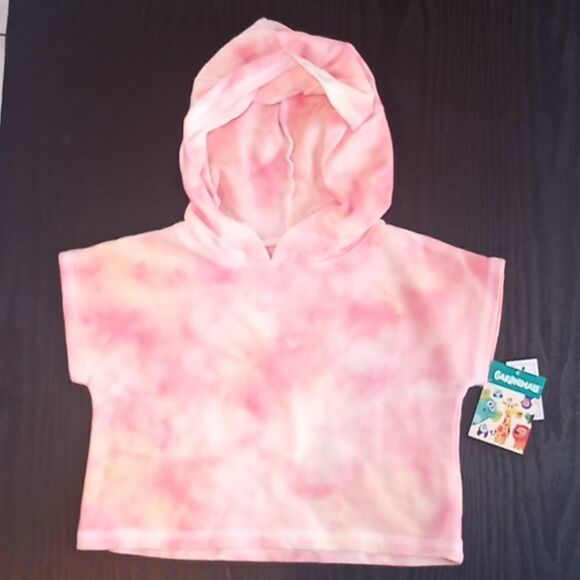 TODDLER GIRLS CROPPED Muscle Hoodie Sweatshirt & T Shirt Terrycloth Cotton 4T - Picture 2 of 6